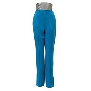 NWOT Cinq a Sept Brianne Pintup Crepe High Rise Pants Women’s 0 XS Blue